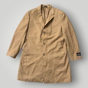 $495 Ralph Lauren Men's Beige Columbia Classic-Fit Overcoat Jacket Size 46L